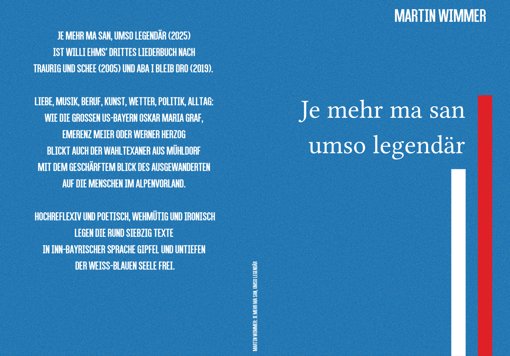 Martin Wimmer: Je mehr ma san, umso legendär Cover 2025